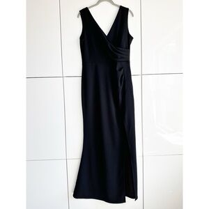 Woosea Black Evening Dress Floor Length size Large Sleeveless Side Slit